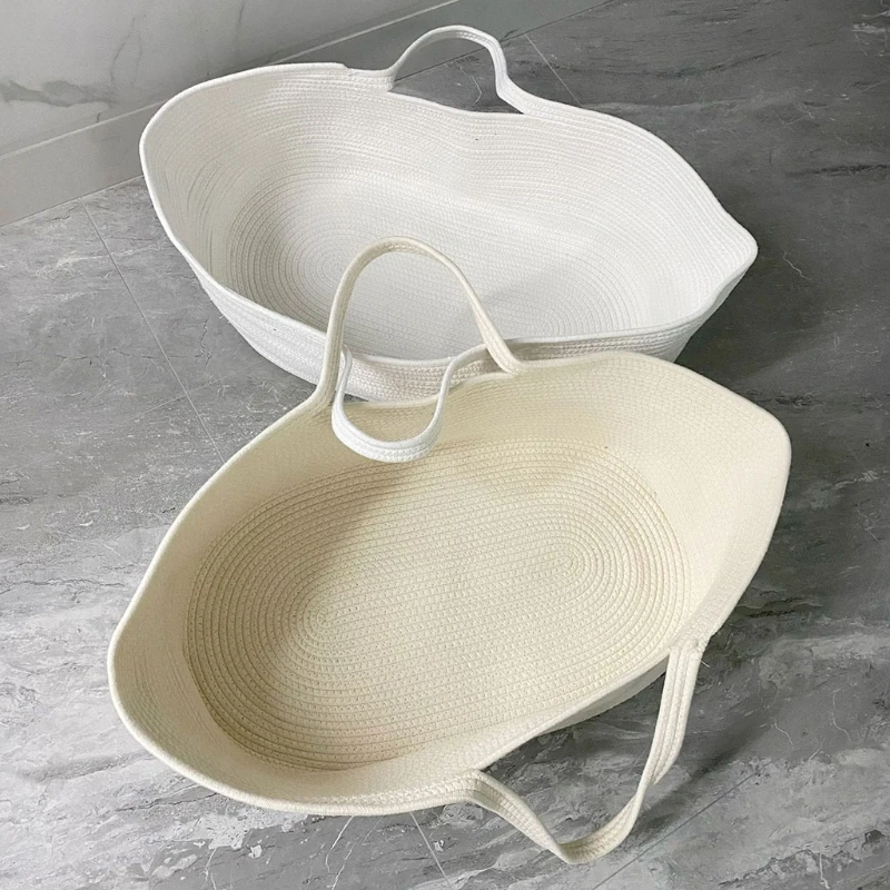

Portable Baby Moses Basket Carrier Cotton Rope Woven Crib Newborn Sleeping Bed Cradle Bassinet Nursery Decoration
