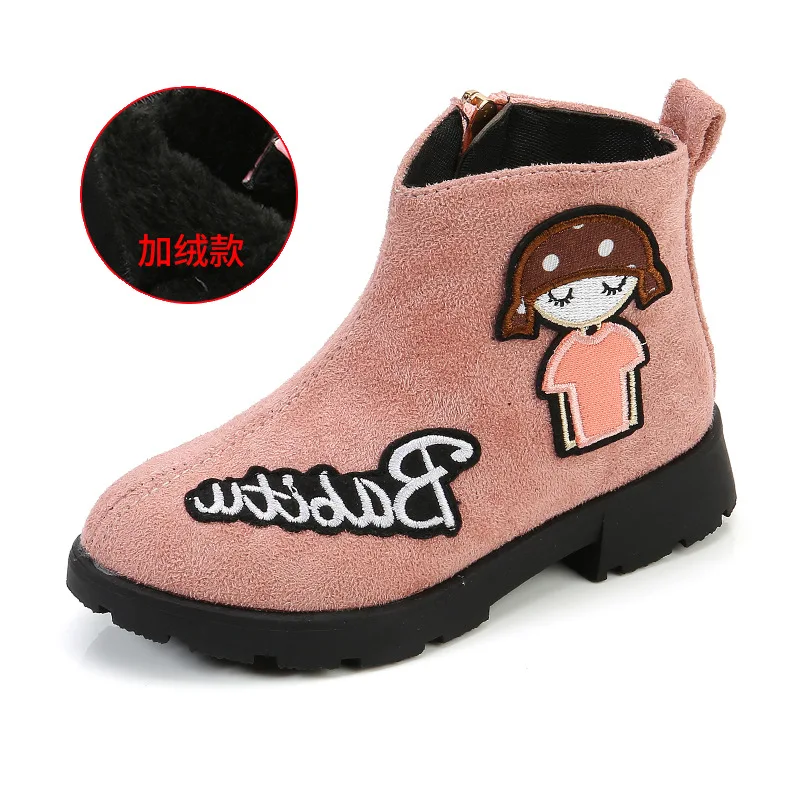Новые зимние Ботинки Martin для девочек Детские модные теплые ботинки Хлопковые