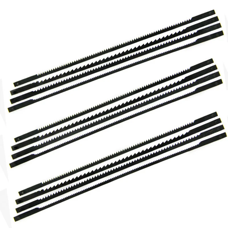 

12Pcs TPI 10 Scroll Saw Blades Industrial Plywood Plastic Chipboard Metal Wood Cutting Woodworking Power Tools Accessories