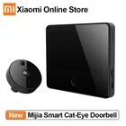 Умный дверной звонок Xiaomi Mijia, кошачий глаз, ночное видение, детектор лица, с ии, с ЖК-дисплеем, слот для SD-карты