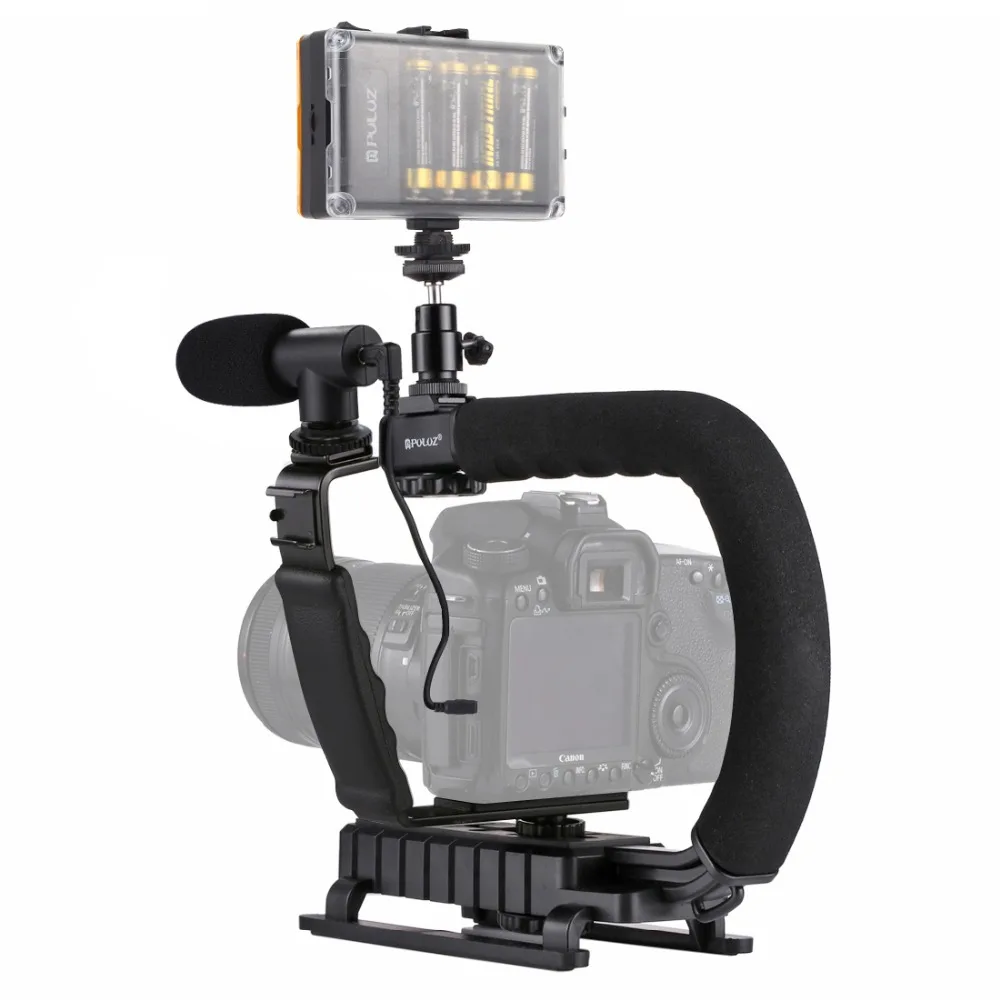 PULUZ для Steadycam U-Grip c-образная рукоятка Стабилизатор камеры w/h штатив головка телефона Зажим адаптер для Steadicam DSLR Стабилизатор
