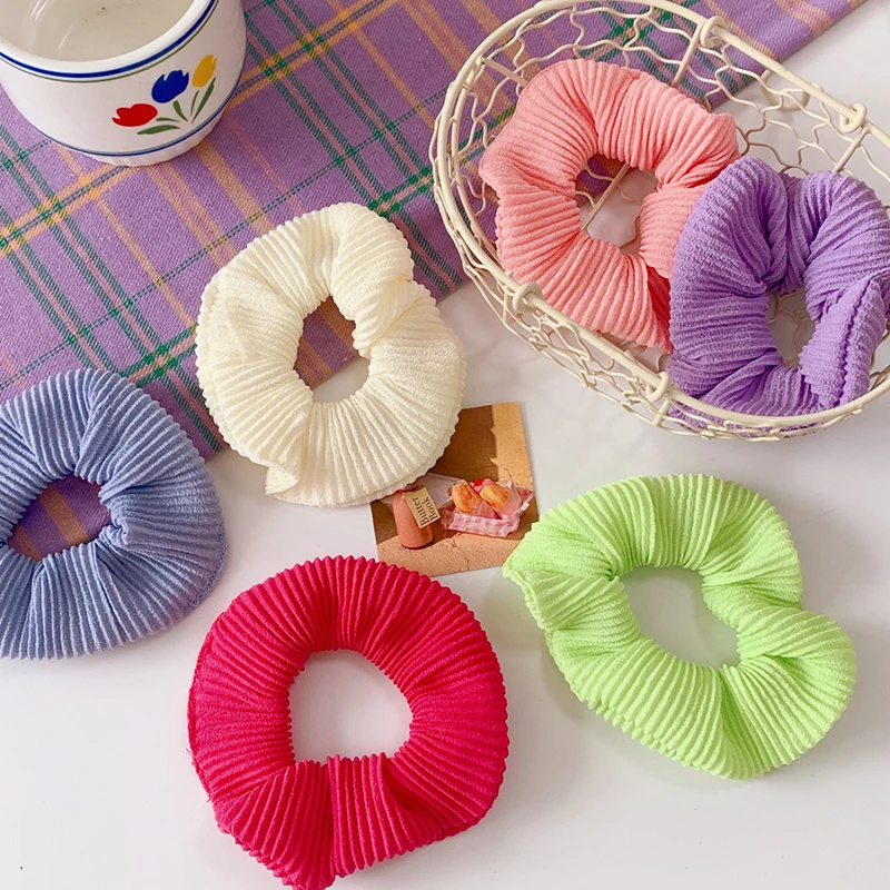 

Fashion Rubber Hair Scrunchie Candy Color Elastic Hair Bands Ponytail Holder Hair Accessories Sweet Headwear Headband For Women
