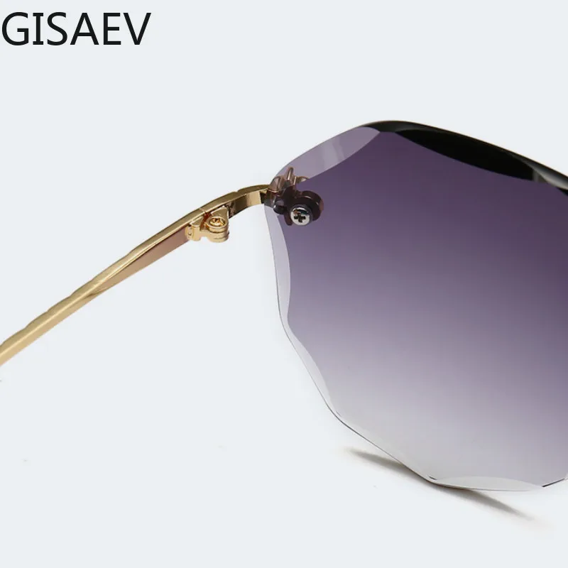 GISAEV Driving Glasses Woman Fashion Rimless Diamond Cutting Lens Ladies Sunglasses Luxury Vintage Classic Shades Ocean | Автомобили и