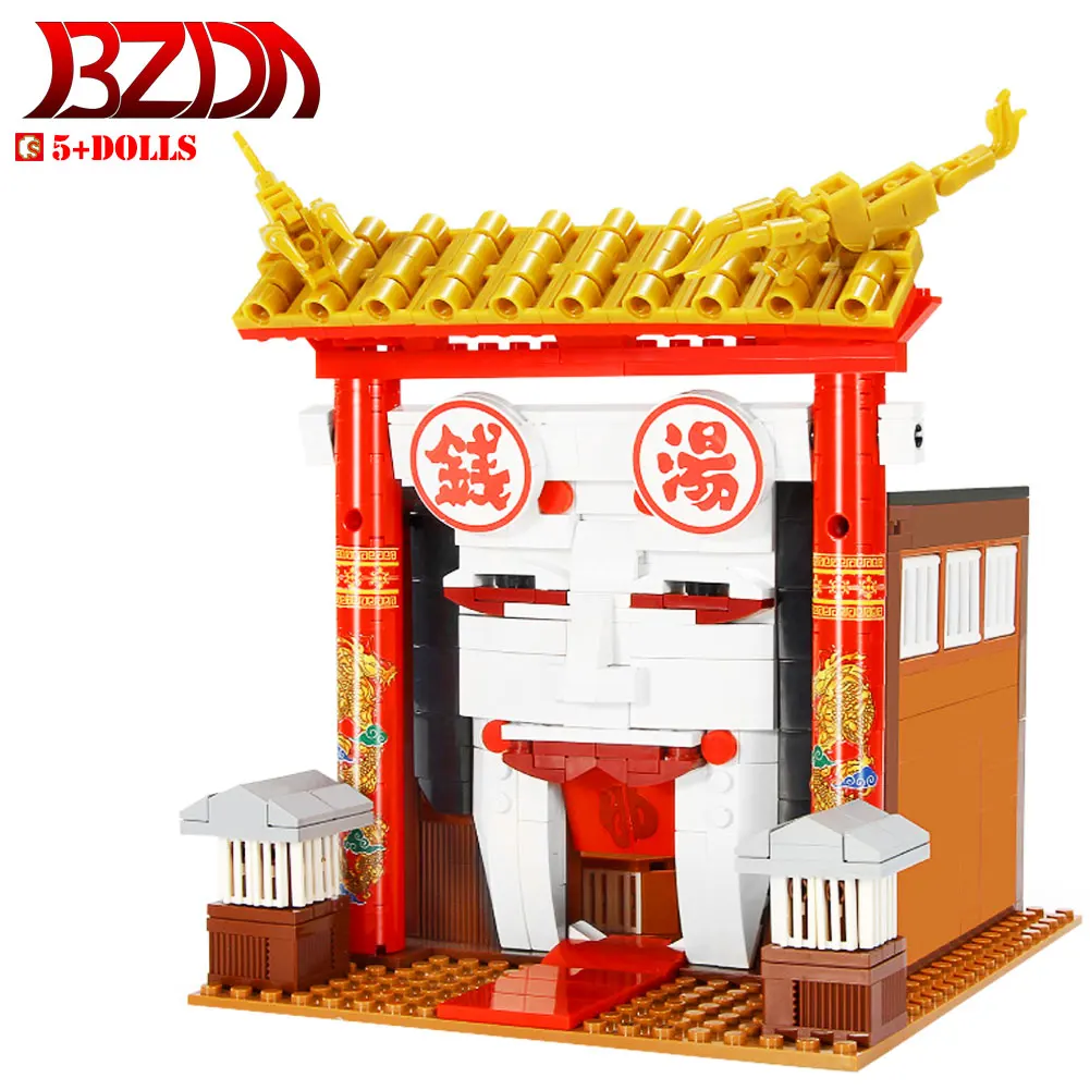 BZDA 690 шт кино город улица вид архитектура Chinatown detective 3 строительные блоки