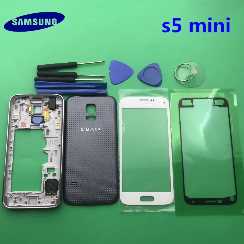 Полный корпус задняя крышка + передняя стеклянная линза экрана средняя рамка для