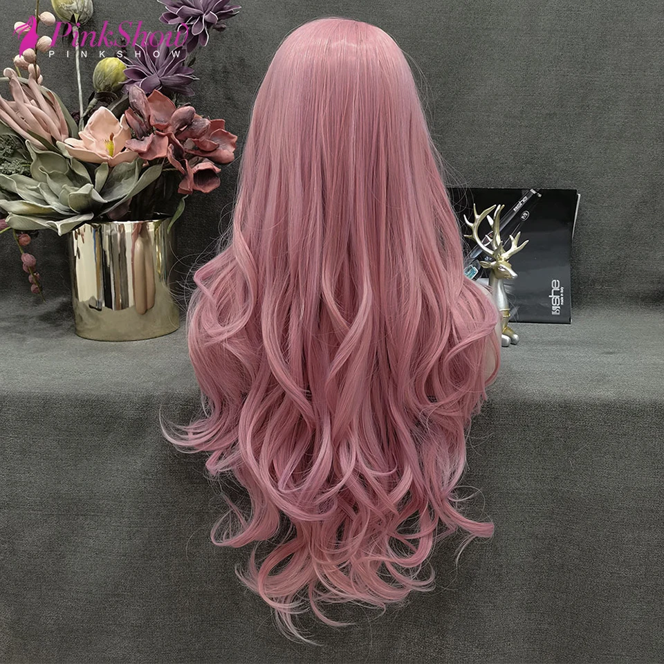 Парик из синтетического кружева PINKSHOW розовый и фиолетовый парик натурального