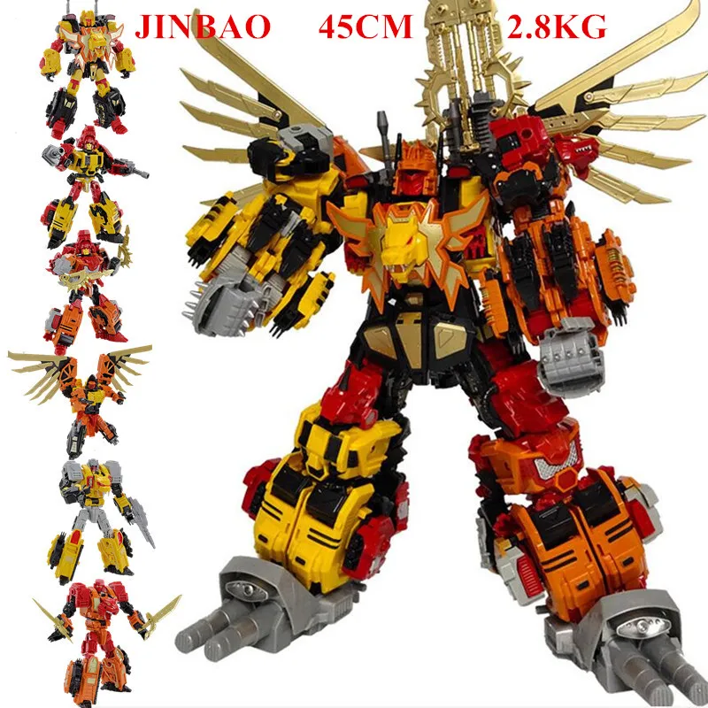 JINBAO Jinbao 6 в 1 60 см большая трансформация Predaking игрушки Аниме Опустошитель KO G1 фигурка робота модель игрушки мальчик дети ребенок подарок - Цвет: JINBAO