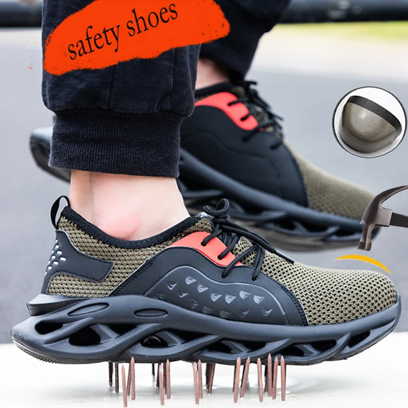 Cungel Мужские Женские рабочие защитные ботинки со стальным носком легкие дышащие