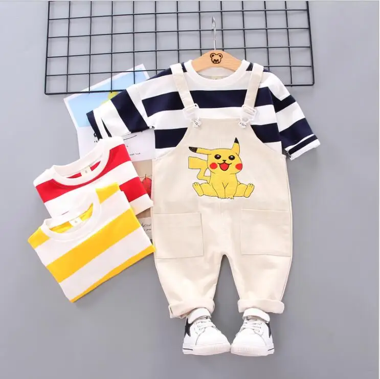 2020 Autumn Toddler Infant Clothing Set Baby Girls Boys Clothes Cartoon T Shirt Bib Pants Child Kids Causla Costume Overalls | Детская