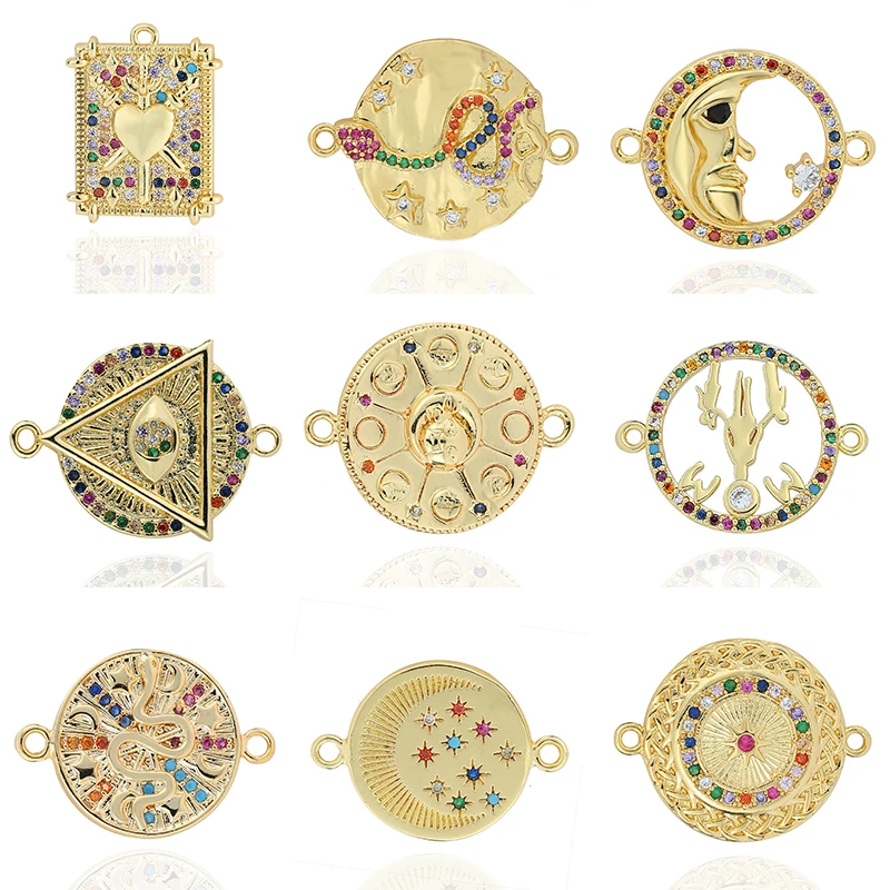 

Геометрическая прямоугольная Подвеска для изготовления ювелирных изделий, глаза, луна, сердце, диск, бижутерия «сделай сам», серьги, ожерел...