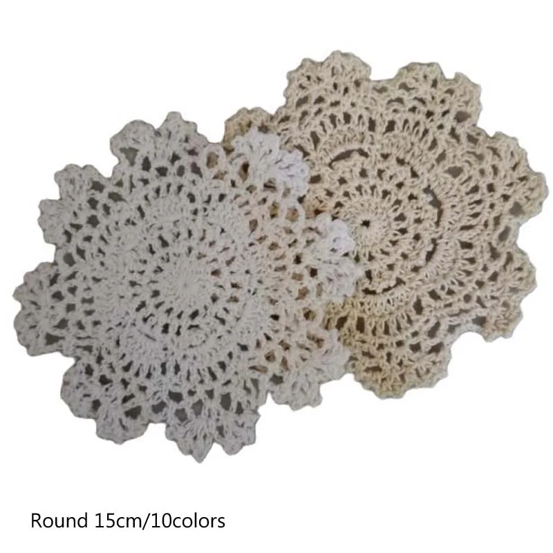 Vintage cotton placemat cup coaster mug kitchen Christmas dining table place mat cloth lace Crochet tea coffee doily drink pad | Дом и сад