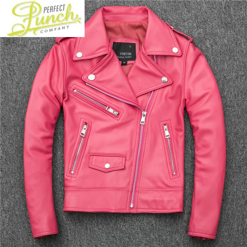 Spring Autumn Slim Genuine for Clothes 2021 Sheepskin Motorcycle Leather Jacket Women YY979