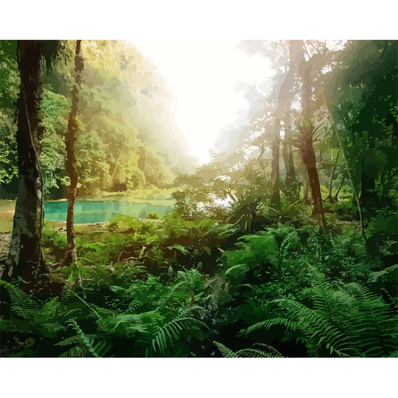 Зеленый Майя джунгли декорации DIY картина по номерам настенные картины акриловые