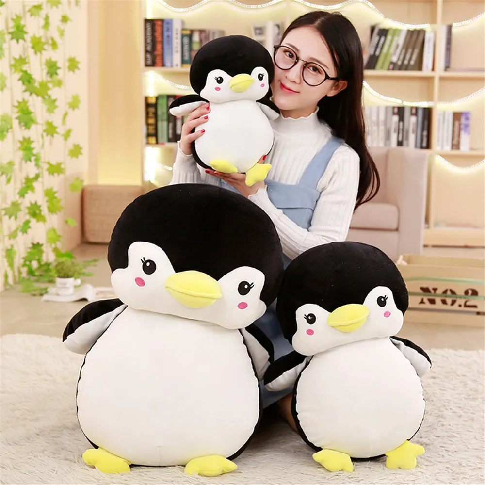 

30/45/55cm Cute Cartoon Penguin Soft Plush Toy Animal Black Pink Blue Penguin Stuffed Doll Girls Valentine's Gifts Sofa Pillows