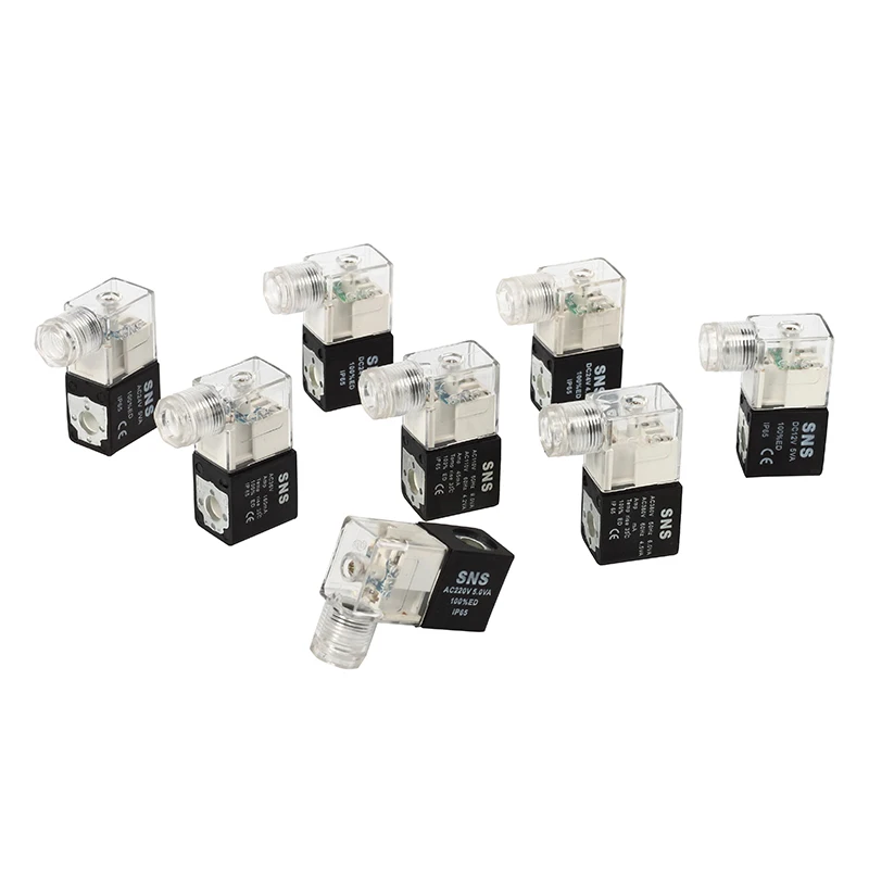 Пневматический Соленоидный клапан черный катушки DC12V DC24V AC36V AC110V AC220V AC380V |