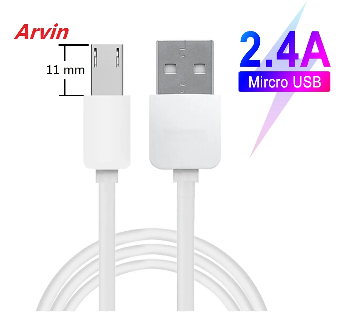 Фото Кабель Micro USB с удлиненной головкой 11 мм, 1 м, светодиодный кабель для Homtom ZOJI Z8 Z7, Cubot Kingkong, Nomu S10, S20, S30 mini №1