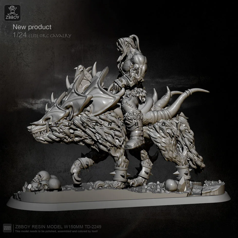 1/24 W150mm Resin Model Kits Blue Wolf Orc Knight Self-assembled TD-2249 | Building