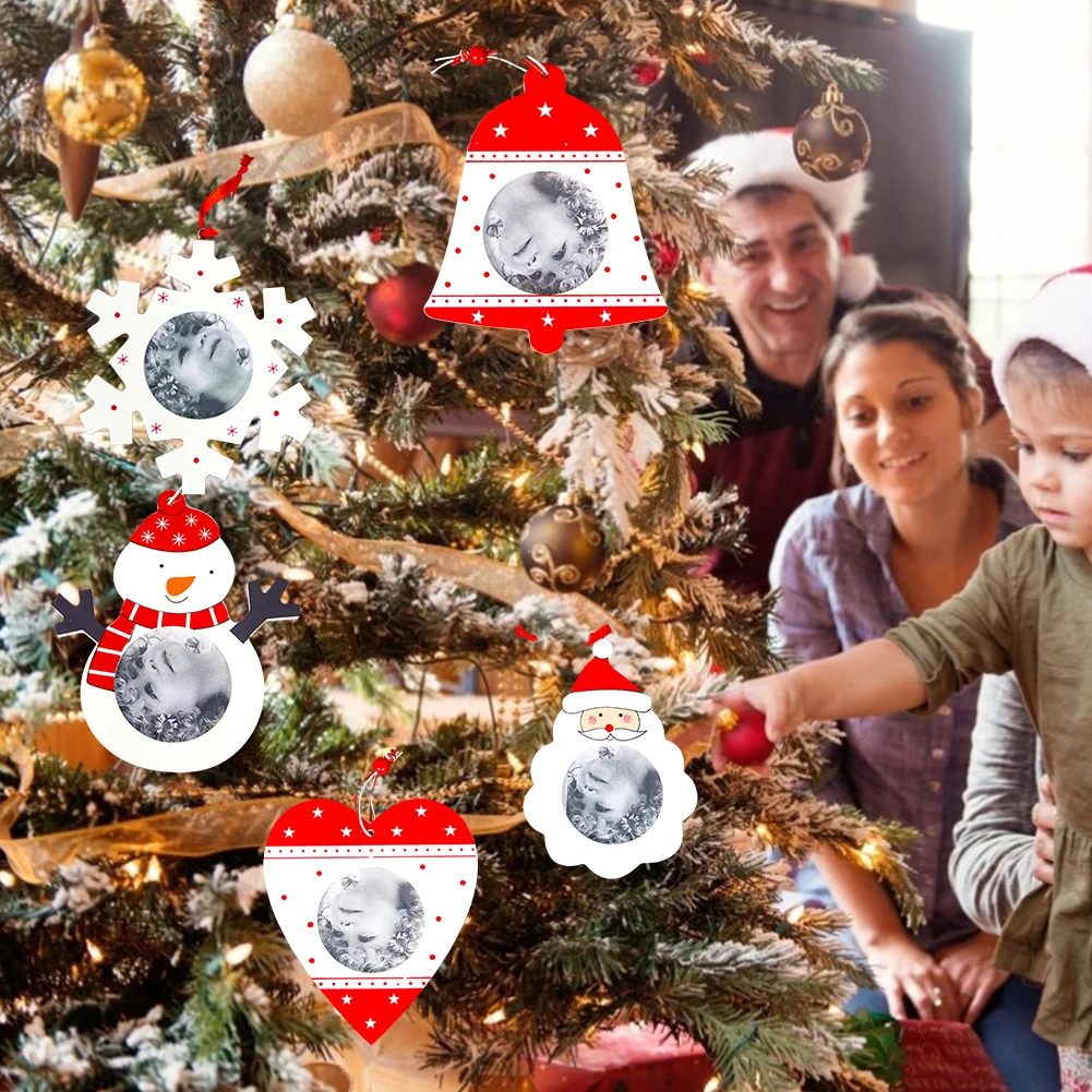 Новинка 1 шт. креативная Рождественская фоторамка Деревянная подвеска елка