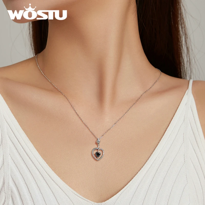 Женская цепочка из серебра 925 пробы с черным Цирконом