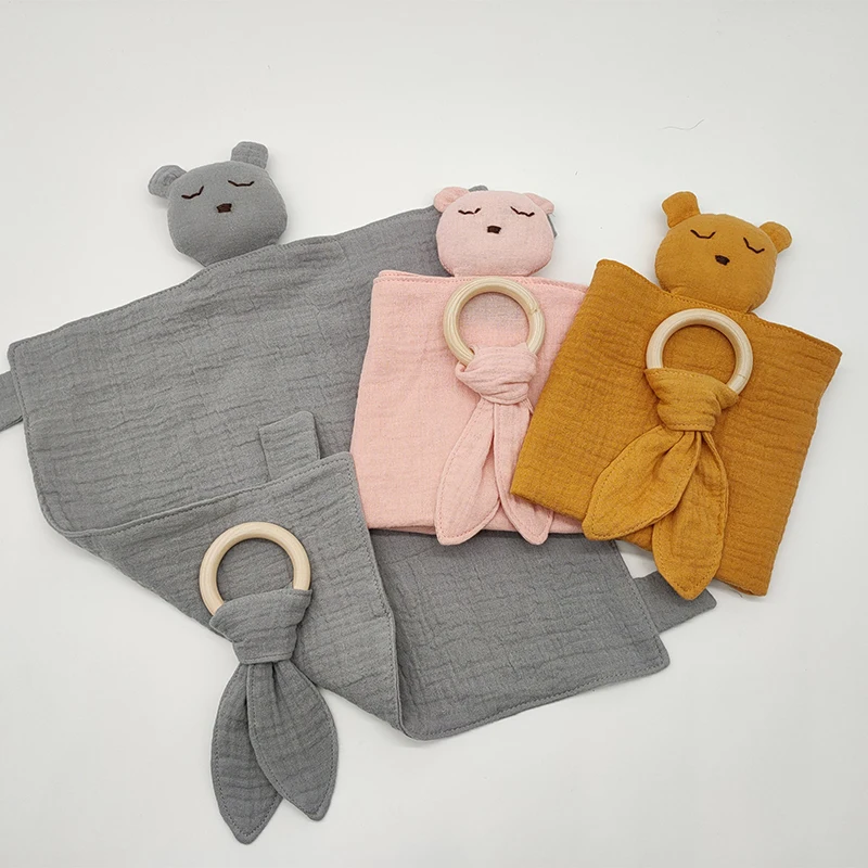 Новинка 2020 мягкое одеяло из органического муслина ins игрушка-животное детское