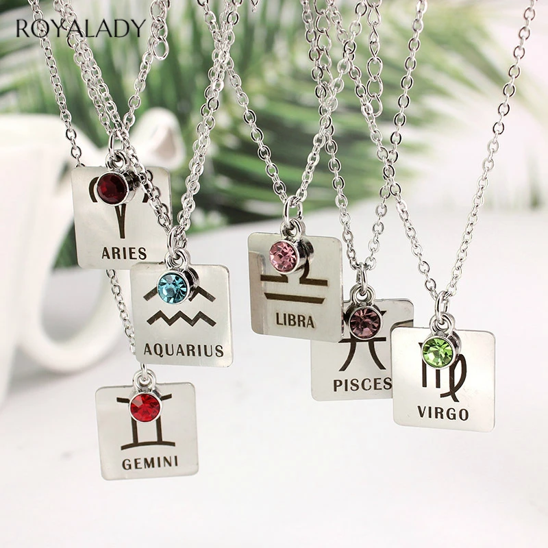 Персонализированный Кулон из нержавеющей стали 12 Созвездие Ожерелье для мужчин
