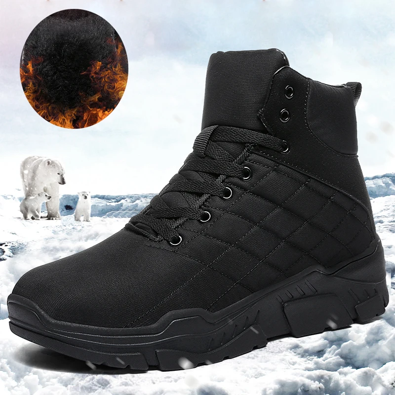 

Мужские зимние ботинки, новинка 2021, высокие зимние ботинки из хлопка, спортивная обувь для активного отдыха, Походов, Кемпинга, водонепрониц...