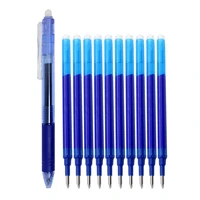 11pcslot 0 5mm erasable ballpoint pen set blueblackgreenred ink magic erasable refill for school office student writing tool