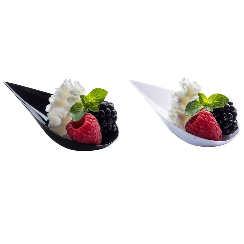 

100 Tear Drop Mini тарелка для закусок-Мини-десертные тарелки ложечки дегустационные пластиковый мини-ложки десерт ложки миски