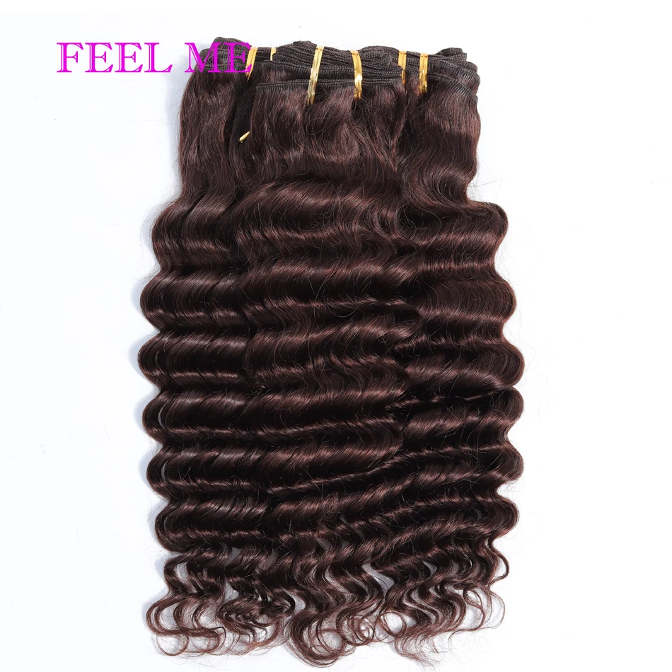 Филми Цветной #2 темно коричневые волосы глубокая волна пряди 1/3/4 шт. бразильская