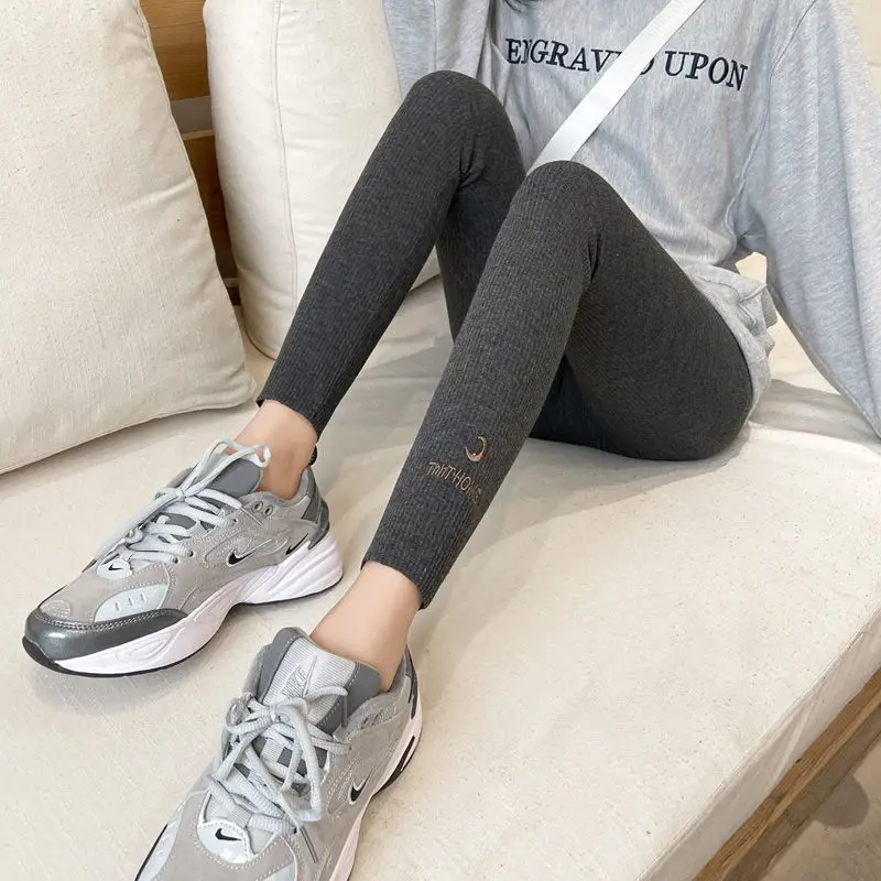 

Underpants for women in spring and autumn 2021 new thin autumn pants with tight feet and High Waist Stretch