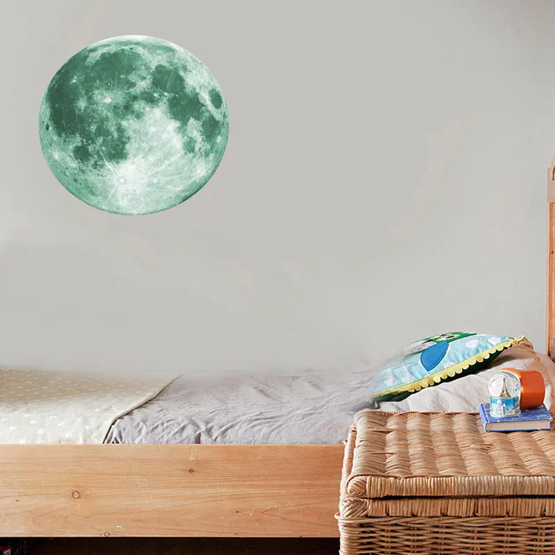 

3D Fluorescent Glow In The Dark Moon Wall Stickers Luminous Moon Wall Sticker Decals Wallpaper Baby Kids Room Home Decorations