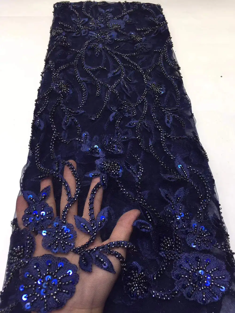 Африканская кружевная ткань высокого качества кружевная aso ebi сетчатая ткань вышитая полностью бисером нигерийский Швейцарский кружевной ткани 5 ярдов RG405