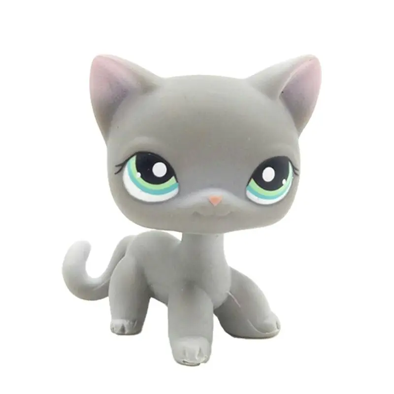 Редкие животные магазин милые игрушки #126 мини короткие волосы кошка стоящий серый котенок зеленые глаза милые рождественские подарки фигу...