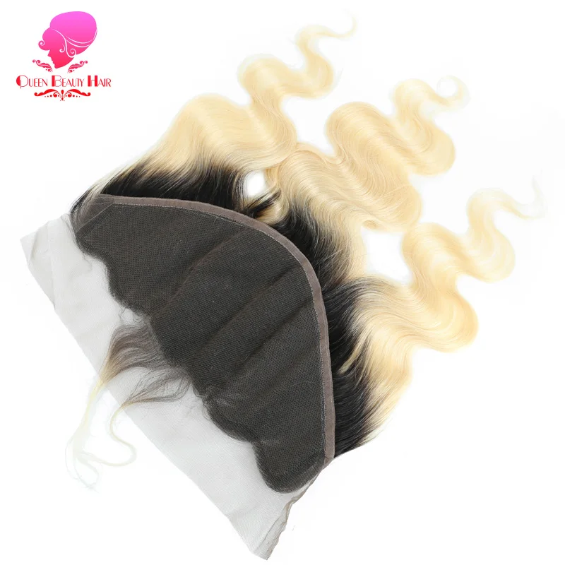 QUEEN BEAUTY 13x6 фронтальная часть шнурка Омбре блонд 1B 613 объемная волна бразильские