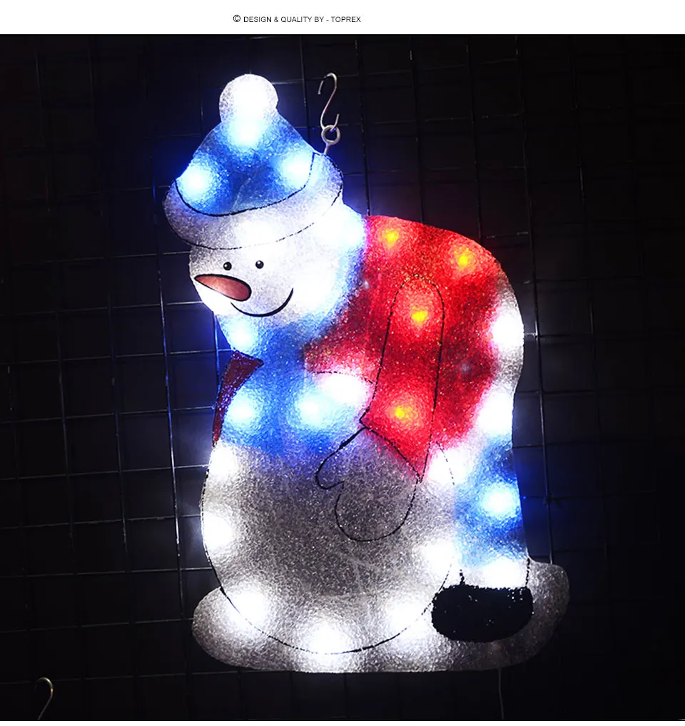 Toprex 2D navidad снеговик рождественские светодиодные фонари украшение рождественское оконное освещение декоративное освещение для дома