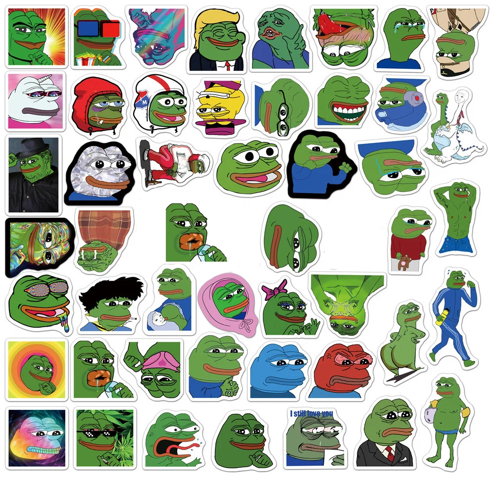 103050pcs interesting frog pepe meme graffiti stickers diy scrapbook skateboard laptop luggage phone guitar sticker kids toy free global shipping