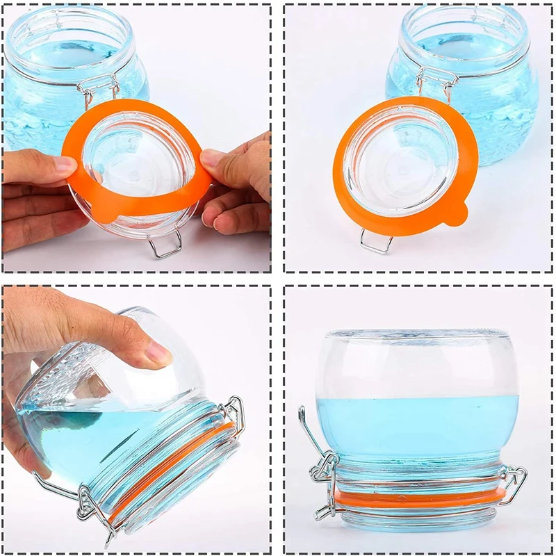 

Silicone Replace Gasket Airtight Seals Rings Leak-Proof Canning Silicone Fitting Seals for Glass Clip Top Jars