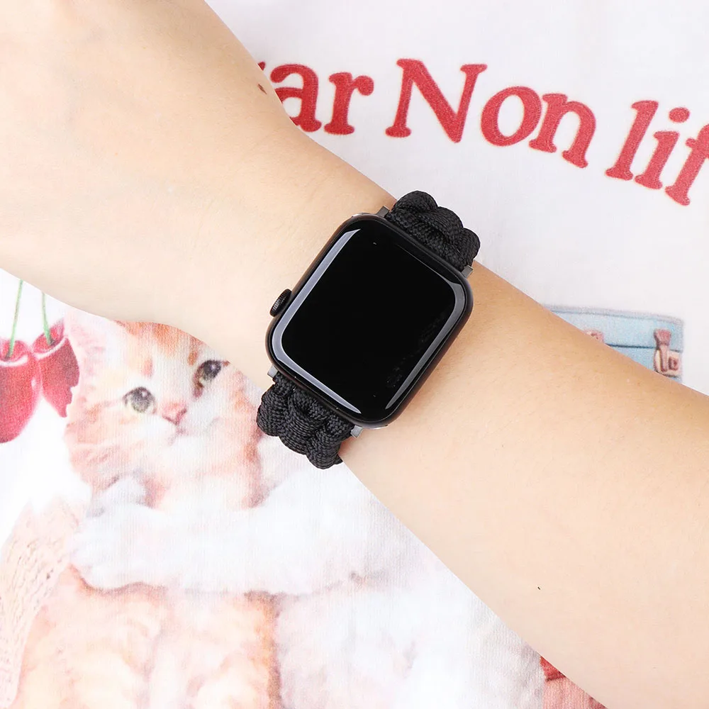 Ремешок спортивный для Apple Watch 7 41 мм 45 нейлоновый браслет iWatch 3 38 42 Band Series 6 SE 5 4 2 1 40 44