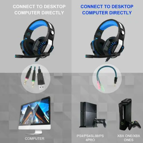 Игровая гарнитура Kuulee G2000 + микрофон светодиодный стерео наушники для ПК ноутбука