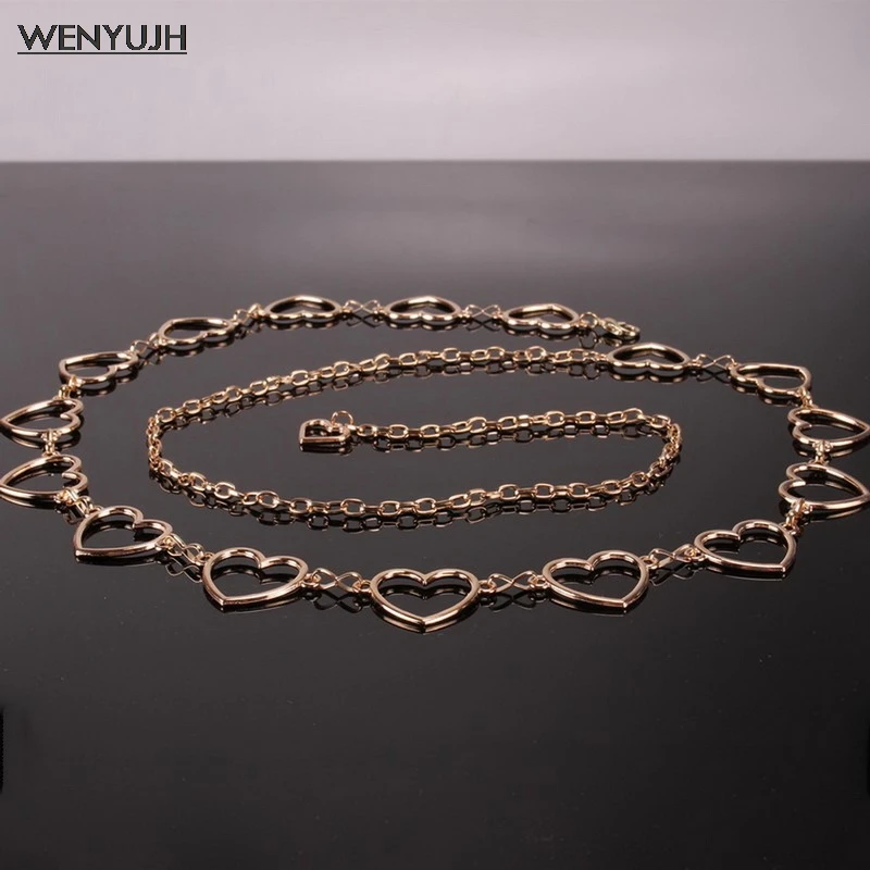 

2021 New Simple Love Heart Shaped Waist Chains Men Women Street Fashion Pants Chain Clothing Accessories Jewelry hot sale