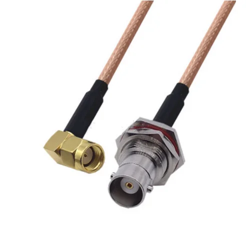 

RP-SMA Male Right Angle to BNC Female Jack Bulkhead Connector Pigtail Jumper RG316 Cable 50 ohm