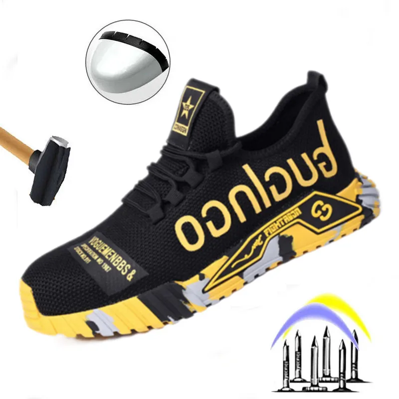 

New men's steel head work safety shoes casual breathable outdoor sports shoes anti-puncture boots comfortable industrial shoes