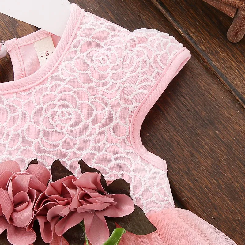 

Summer Infant Kids Baby Girl clothes Fashion Floral print Geometry round neck sleeveless cotton casual Princess Party Dresses