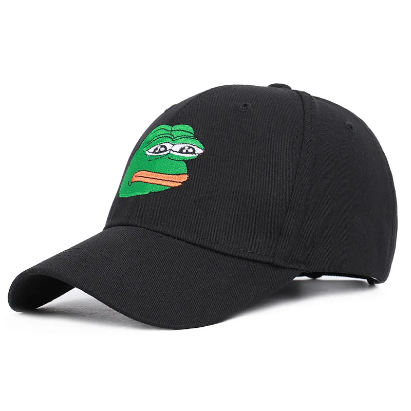 Бейсболка с мультяшной лягушкой мужская женская хип хоп шляпа для папы Негро