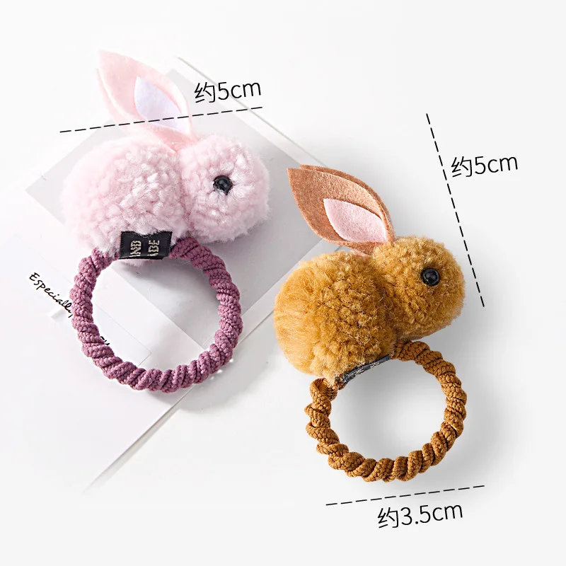 M MISM/Зимние плюшевые заколки для волос с кроликом Тедди Детские резинки