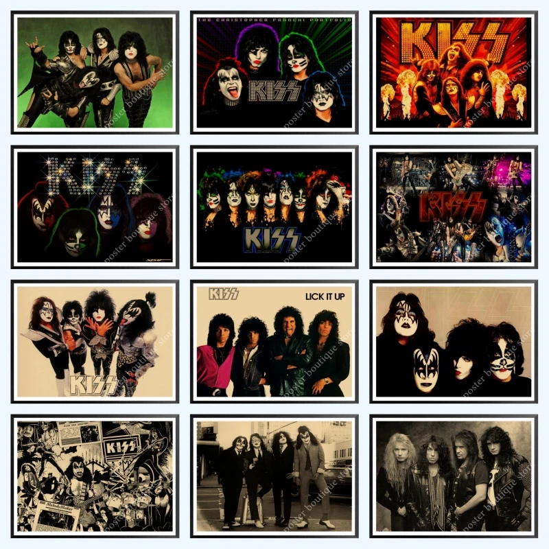 Тяжелый металл рок группы &quotKiss&quot крафт бумага Плакаты музыка команда звезда