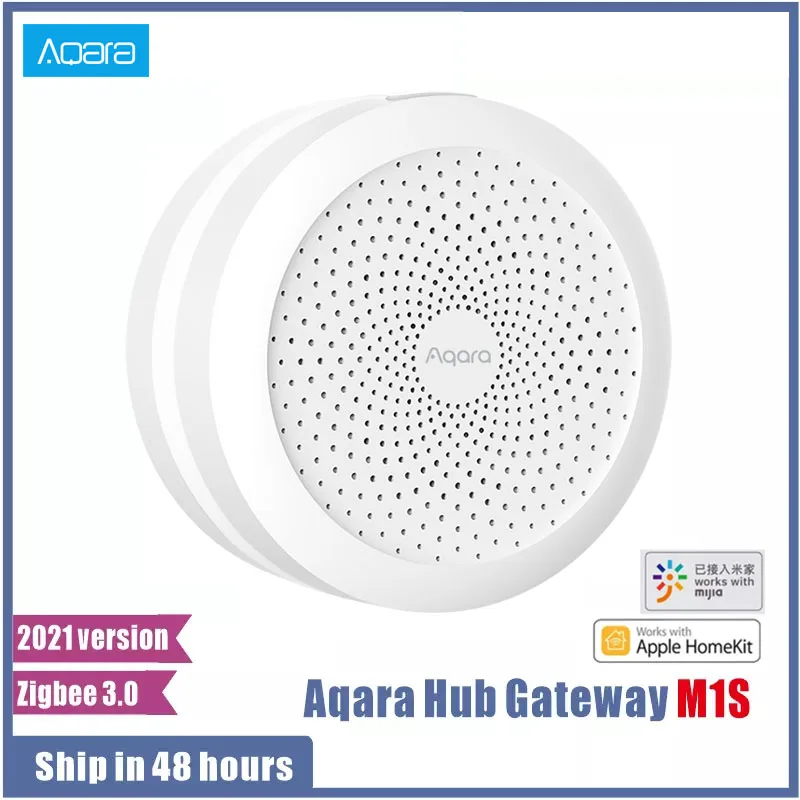 

2021 Newest Aqara M1S Hub Gateway with RGB Led Night Light Zigbee 3.0 Siri Voice APP Remote Control Home Work Mijia APP HomeKit