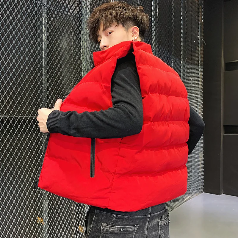 Мужская жилетка зимняя хлопковая куртка в Корейском стиле теплая на плечо осень