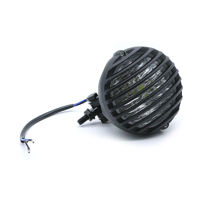 Черная винтажная светодиодная мотоциклетная фара гриль налобный фонарь для Harley