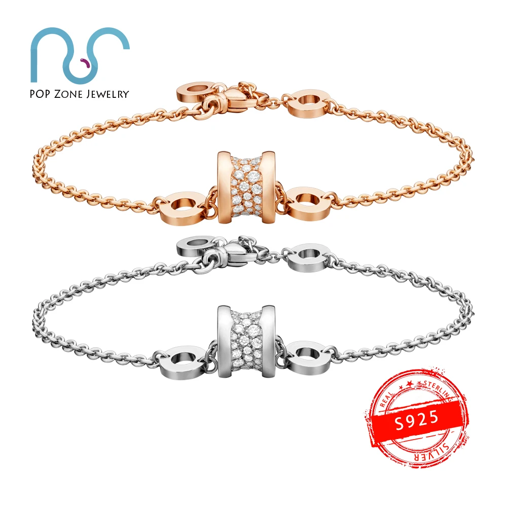 

S925 Sterling Silver Bracelet Brand Classic Mini Crystal Fashion Personality Jewelry Party Decoration Bracelet Couple Lovers'